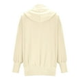 thumbnail image 6 of UTSJKR Oversized Hoodies for Women Thick Half Button V Neck Long Sleeve Sweatshirts Ribbed Pullover with Pockets Beige XXL, 6 of 6