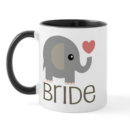

CafePress - Bride Wedding Elephant Mug - 11 oz Ceramic Mug - Novelty Coffee Tea Cup