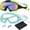 Light Blue & Black Green, variant on Swim Goggles 2 Pack Anti-Fog Anti-UV Wide View No Leakage Swimming Goggles for Kids 3-15 with Earplugs