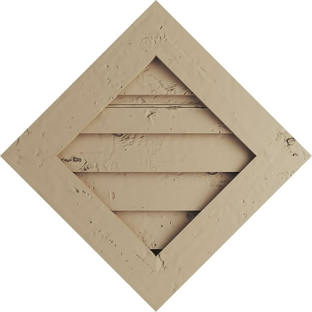 

Ekena Millwork 24 W x 24 H Timberthane Knotty Pine Diamond Faux Wood Non-Functional Gable Vent Primed Tan