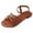 Brown, variant on Women’s Flat Sandals Slip on Summer Gladiator Open Toe Braided Slingback Slip on Elatic Ankle Strap Lightweight Beach Shoes Brown Size 8