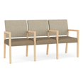 thumbnail image 1 of Pemberly Row Waiting Reception 3 Seat Tandem Seating Wood Frame in Brown, 1 of 5