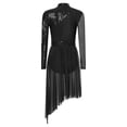 thumbnail image 4 of Aislor Robe de Danse Lyrique pour Femmes Col Montant Manches Longues Ourlet Irrégulier Robes de Scène Noir P, 4 of 7