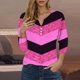 thumbnail image 3 of Blusas de Manga Corta para las Mujeres Impresas 3/4 Manga Cuello Redondo Blusa Casual, Ligero Diario Superior, 3 of 5