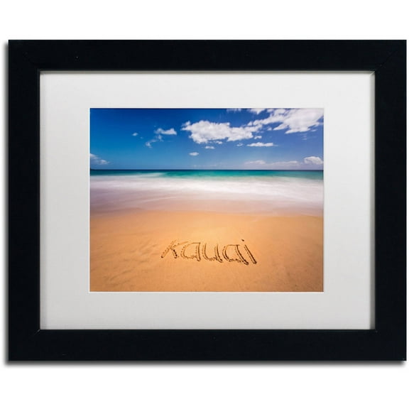 Trademark Fine Art 'Kauai' Canvas Art by Pierre Leclerc, White Matte, Black Frame