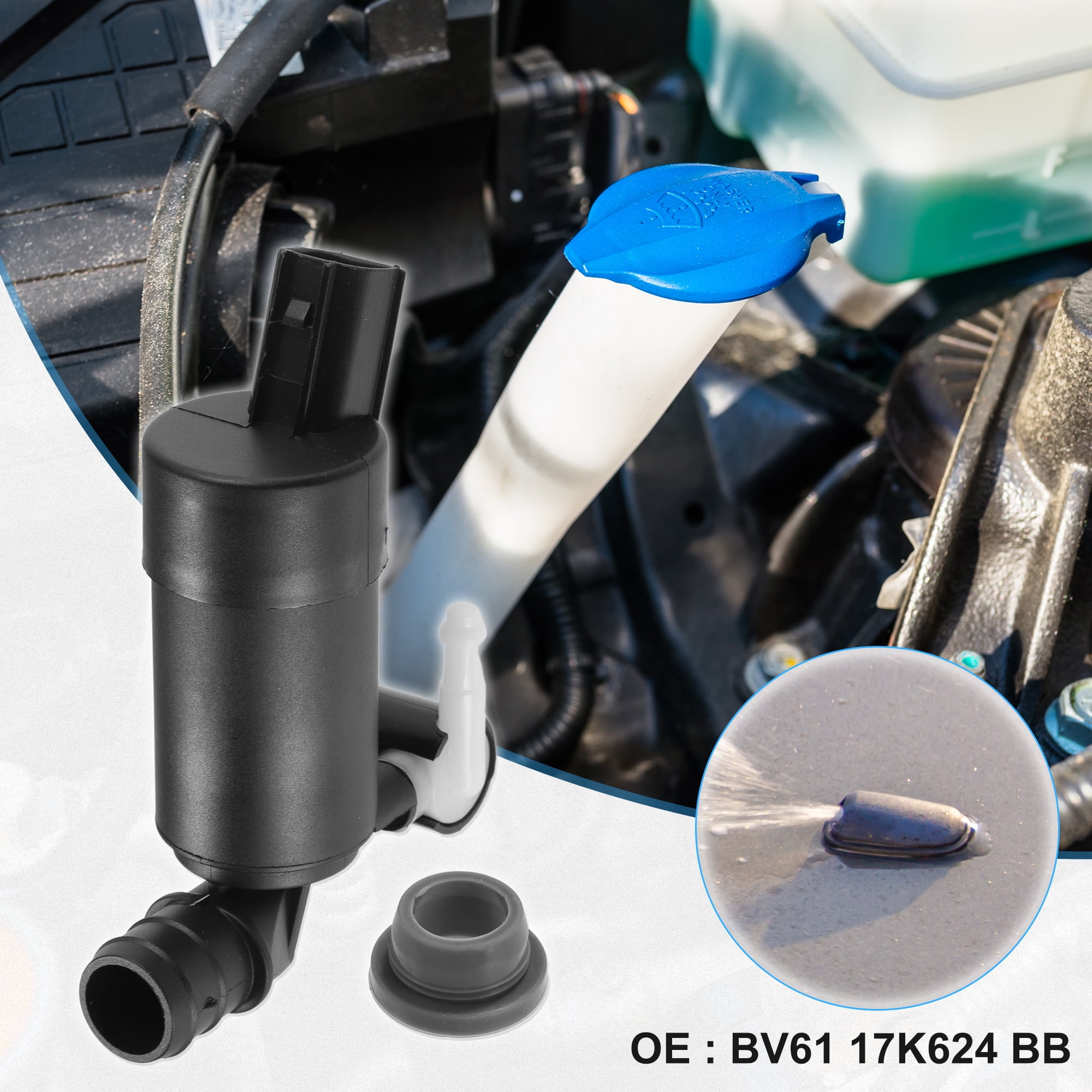 Unique Bargains Windshield Washer Motor Pump Fit for Ford Focus 2012-2018 for Ford
