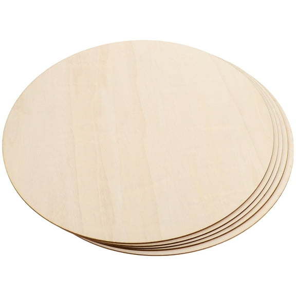 unbranded  5 Pcs Cutouts Blank Round Slice DIY Wooden Board Door Sign Child