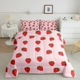 thumbnail image 2 of Manfei Kawaii Strawberry 2pcs Bedding Comforter Set,Red Pink Twin Comforter Sets,Cartoon Fruit Breathable Bedding Set,Microfiber Kids Bedroom Decor,Reversible, 2 of 8