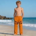 thumbnail image 6 of Boys Orange Anime Face Pants Soft Lounge Pants with Pockets for Kids Teen Boys Casual Joggers Comfy Graphic Sweatpants,Size 11 T, 6 of 9