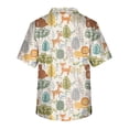 thumbnail image 3 of Men's Short Sleeve V Neck Small Animals Print Chest Pocket Carer Top 4XL, 3 of 3