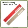 thumbnail image 3 of Uxcell 2pcs Straight Ruler 15cm Metric Metal Aluminum Alloy Measuring Bookmark Clip Ruler Scale Tool for Measure Study Reading Classroom Office, Red/Gold, 3 of 7