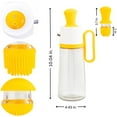 thumbnail image 5 of 3-in-1 Olive Oil Dispenser Bottle for Kitchen with Brush and Straw Cleaner. Pour, Drizzle or Brush Vinegar, Soy Sauce and Cooking Oil Container. 18.6oz Glass Oil Cruet/Leakproof Spout (Brown), 5 of 14