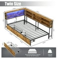 thumbnail image 7 of Miniyam Twin Size Bed with Storage, Bookcase, LED Lights and Drawers for Teens, Brown, 7 of 7