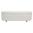 thumbnail image 6 of SAFAVIEH Couture Jaymie Solid Linen Modern Bench with Storage, Taupe/Black, 6 of 14