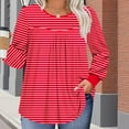 thumbnail image 4 of Women's Plus Size Tops Long Sleeve Tunic Shirts Trendy Flowy Pleated Casual Crewneck Blouses Loose Blouses Sizes 1X-5X, 4 of 6