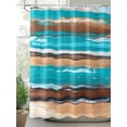 thumbnail image 2 of Vintage Turquoise Shower Curtain, Brown Gradient Abstract Wood Grain Waterproof Shower Curtain Set with 12 Hooks Lightweight Washable Fabric Shower Curtains for Bathroom 72x72 Inches, 2 of 6