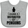thumbnail image 3 of Inktastic Easily Distracted by Penguins Boys or Girls Baby Bib, 3 of 4