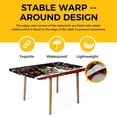 thumbnail image 4 of Black Red Christmas Table Cloths for 6 Foot Rectangle Tables, Snowman Xmas Tree Snowflake Plaid Patio Waterproof Elastic Fitted Tablecloths, Washable Rectangular Table Cover for Camping, 4 of 8