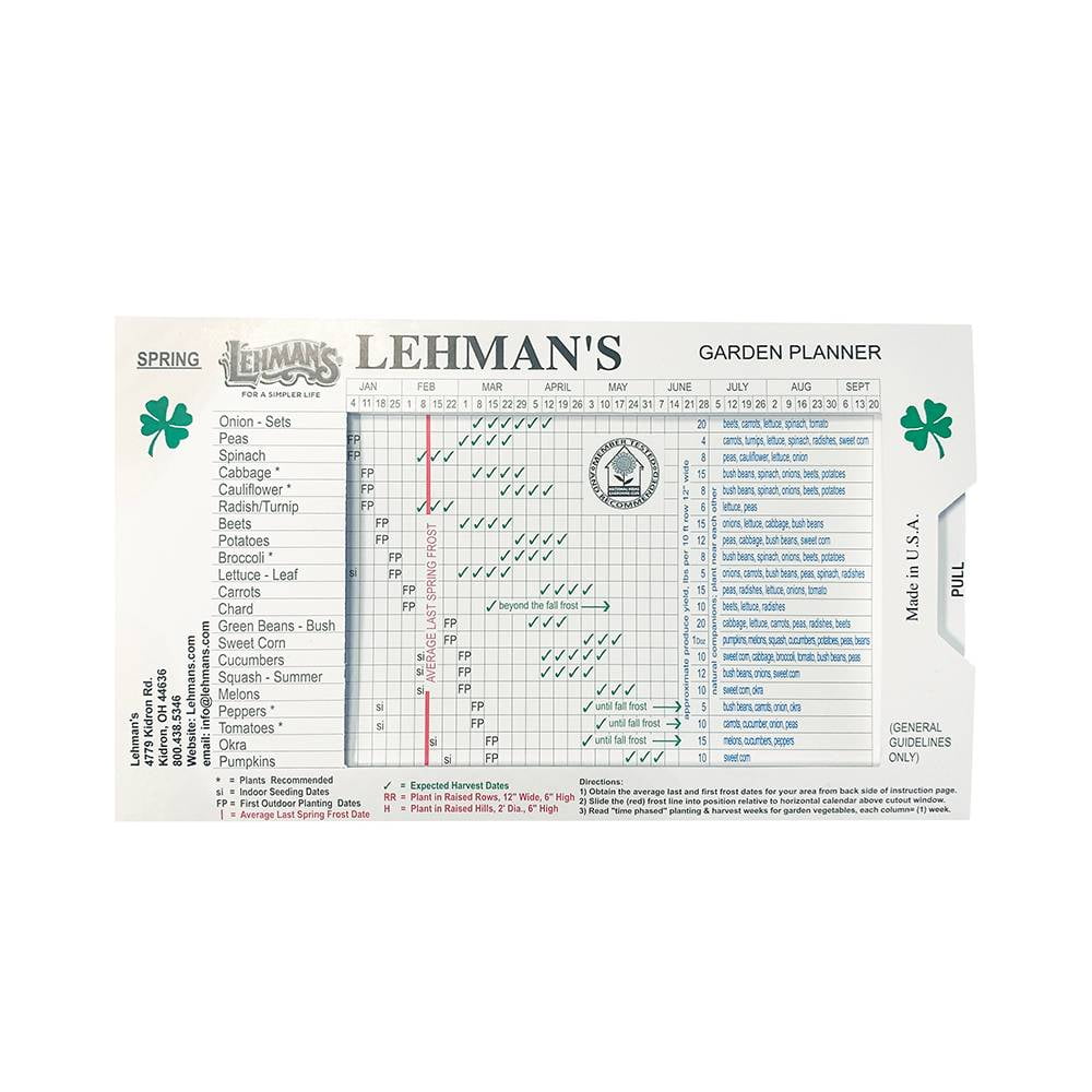 Lehman's North America Spring Fall Garden Planner When To Plant And Harvest - Walmart.com