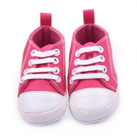 

FYCONE Infant Toddler Baby Boys Girls Anti-slip Soft Sole Crib Shoes Canvas Sneaker First Walkers Newborn Prewalker 0-12 Months