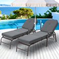 thumbnail image 3 of YODOLLA Set of 2 Adjustable Patio Lounge Chair with Thick Cushion Outdoor Chaise Lounge Recliner, Gray, 3 of 8