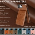 thumbnail image 2 of Compatible with Magsafe 2 in 1 Detachable for iPhone 16e Wallet Case with Card Holder Women Men, Magnetic PU Leather RFID Blocking Flip Kickstand Credit Slots,for iPhone 16e, Darkbrown, 2 of 11