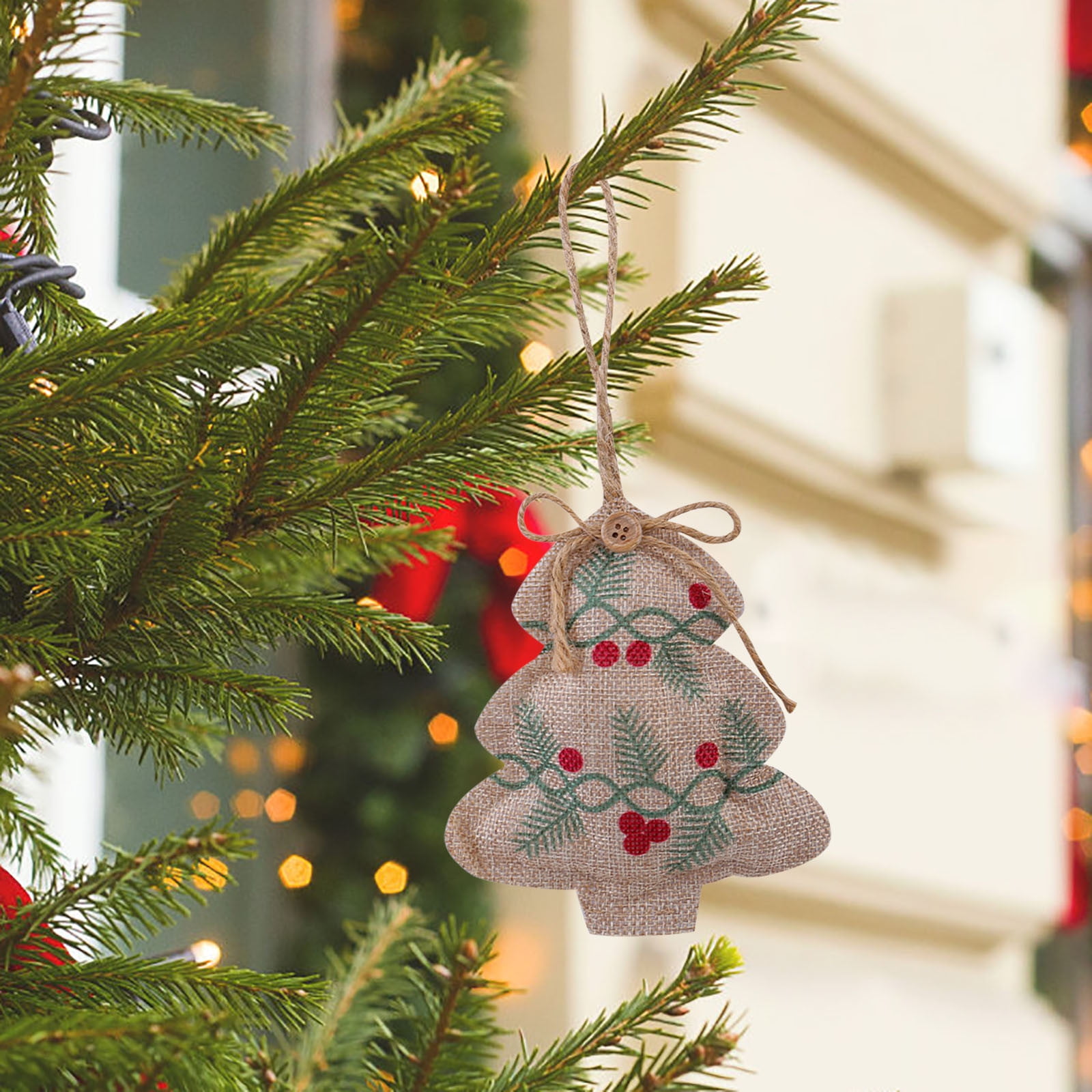 Velvet Christmas Ball Ornaments Set - 48 PC Plastique Boules D'arbre De Noël Tailles Assorties (Bourgogne) - Maison