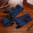 thumbnail image 5 of Buyless Fashion Heavy Duty 2 Pack Suspenders for Men - 48" Adjustable Straps 1 1/2" - X Back with Black Plastic Clips - 5147-2-Navy, 5 of 7