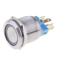 thumbnail image 3 of Interruptor de Botón Cola LED 12 V Acero Inoxidable a Prueba de Agua 22 mm Azul, 3 of 7