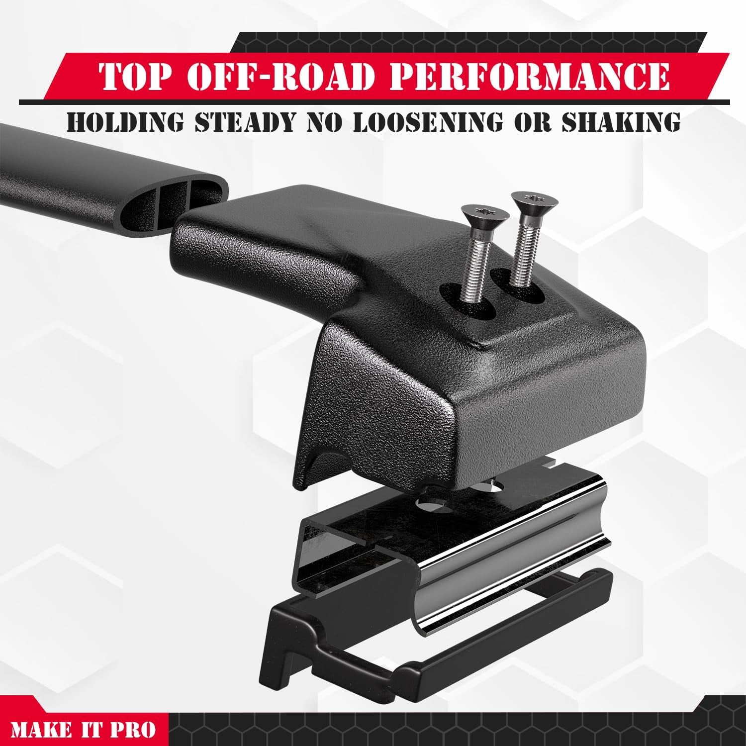 KitsPro 260lb Roof Rack Cross Bars for 2011-2021 Jeep Grand Cherokee (ONLY FIT Factory Grooved Side Rails), Matte Black Heavy Duty Aluminum Cargo Crossbar