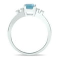 thumbnail image 2 of SZUL Women's Aquamarine and Diamond Sparkle Ring in 10K White Gold, 2 of 5