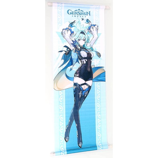 Póster de personajes de Genshin Impact LIUXGMXG Decoración de pared de poliéster Eula 26.5