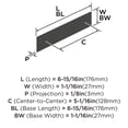 thumbnail image 6 of Amerock Maymont 5-1/16 inch (128mm) Center-to-Center Rectangle Matte Black Cabinet Pull Backplate, 6 of 7