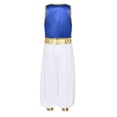 thumbnail image 2 of Linjinx Kids Boys Arabian Prince Outfits Street Rat Suits Sleeveless Vest Top with Pants 2 Piece Royal Blue 14, 2 of 6