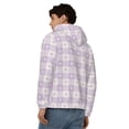 thumbnail image 4 of Uemuo Floral Purple Buffalo Plaid for Men's Fashion Full-zip Hoodies & Sweatshirts with Kangaroo Pocket, Zip-up Hooded Sweatshirt, Moisture Wicking & Breathable-XX-Large, 4 of 5