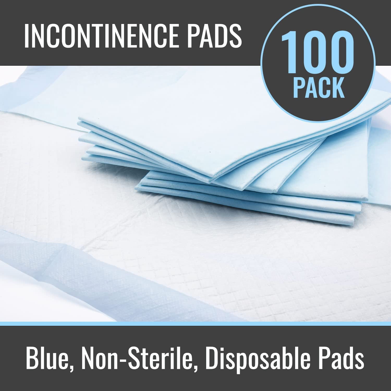 DMI Absorbent 30″ x 36″ Disposable Incontinence Underpads, 100 Count, Bed Pads, Puppy Pads, FSA & HSA Eligible, Bed & Furniture Wetness Protection