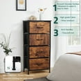 thumbnail image 4 of 4 Drawers Dresser for Bedroom, Vesteel Fabric Chest of Drawers Tall Storage Tower with Wood Top and Sturdy Steel Frame, Storage Organizer Unit for Closet, Living Room, Hallway - Rustic Brown, 4 of 7