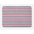 thumbnail image 1 of Ethnic Bath Mat, Tribal Pattern with Triangles Rhombuses Squares Pastel Illustration, Non-Slip Plush Mat Bathroom Kitchen Laundry Room Decor, 29.5 X 17.5 Inches, Pale Pink Maroon Dark Blue, Ambesonne, 1 of 2