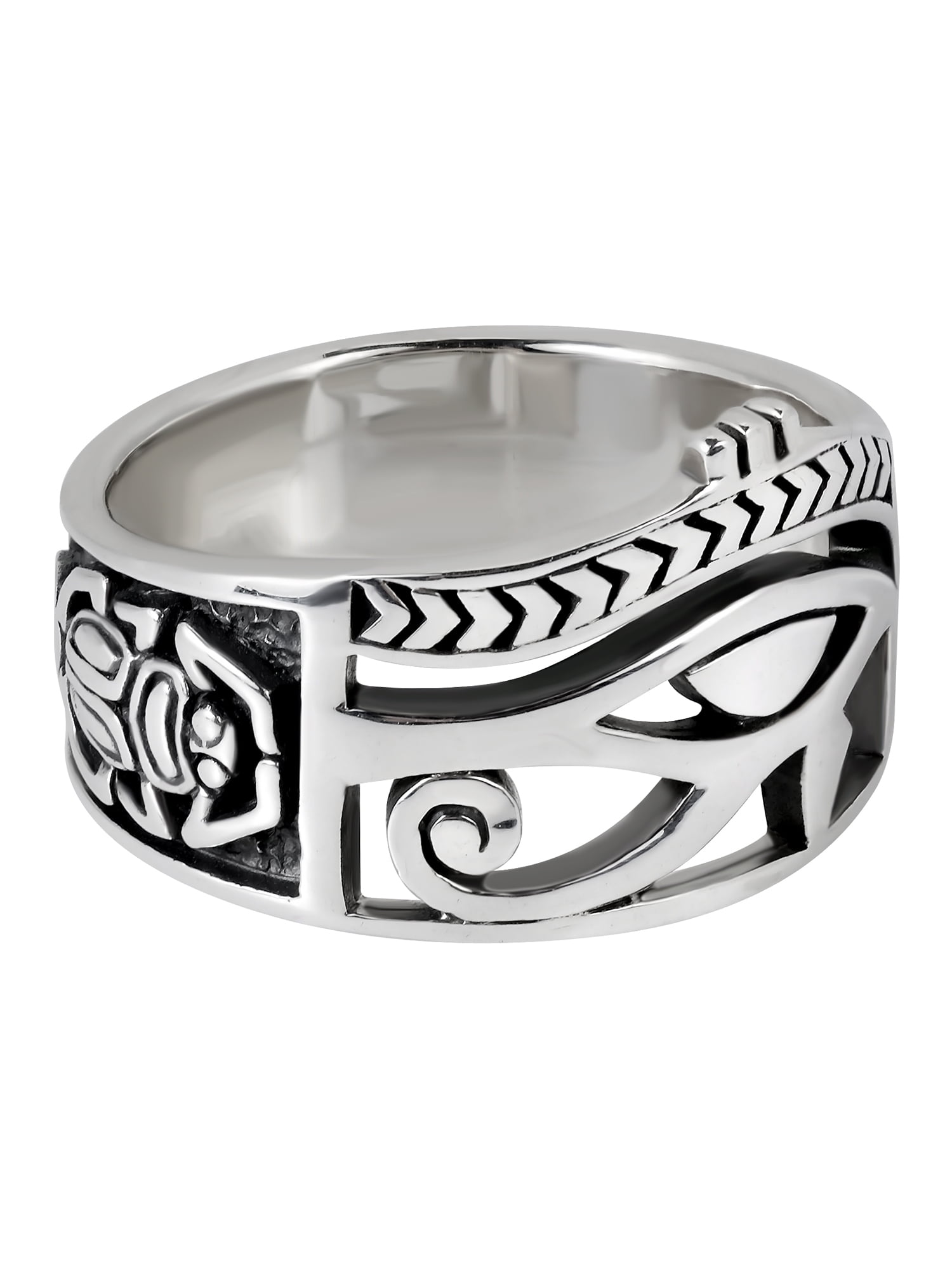 925 Sterling Silver Egyptian Ankh Cross Knuckle Ring – Nugget Band Style, Size 8