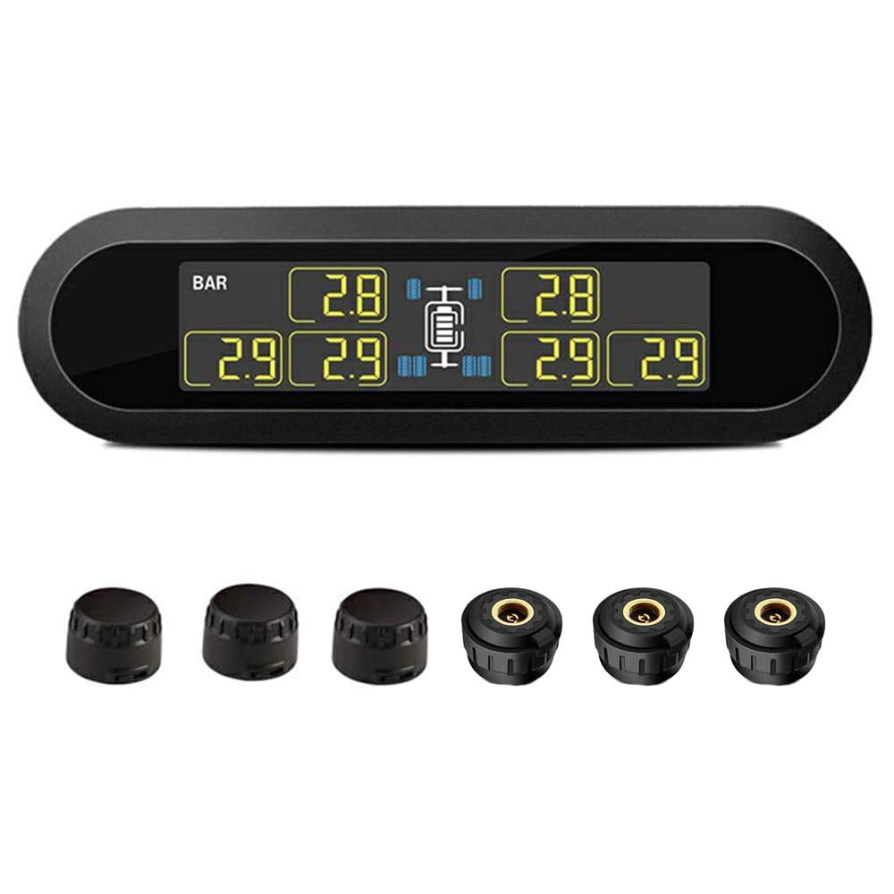 B-Qtech Tire Pressure Monitoring System Wireless TPMS with 6 Sensors for RV Trailer Truck 