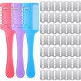 thumbnail image 1 of 829 3 Pcs Pet Grooming Razor Comb with 50 Replacement Blades - Double Sided Hair Trimmer, Cutter and Scissors Tool for Dogs and Cats(Pink, Blue, Purple), 1 of 1