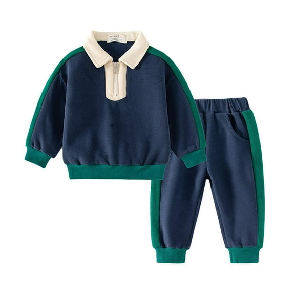 Gerichy Toddler Baby Boy Clothes Fall Winter Outfit, Boys' Autumn And Winter Sets Of Children's Clothing Boys Spring And Autumn Children Lapel Splicing Two Piece Set