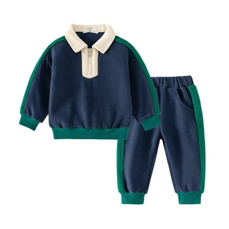 

Bjutir Cute Outfits Set For Boys Girls Toddler Boys Autumn And Winter Sets Of Children S Clothing Spring And Autumn Children Lapel Splicing Two Piece Set
