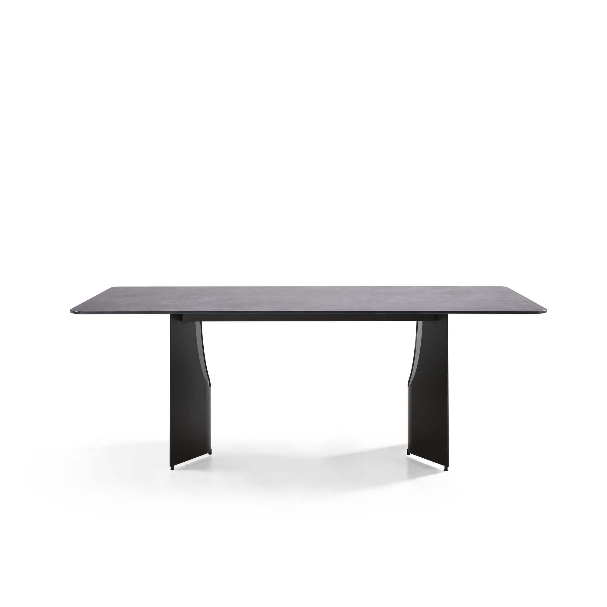 Zoey Modern Contemporary 79 in. Rectangular Dining Table with Gray Tempered Glass Table Top - Seats up to 6