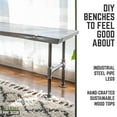 thumbnail image 4 of PIPE DECOR  Live Edge Wood Bench with Authentic Industrial Pipe Legs Riverstone Grey, 4 of 12