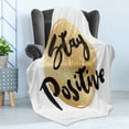thumbnail image 4 of Positive Energy Soft Flannel Fleece Throw Blanket, Ink Written Phrase on Circular Brushstroke, Cozy Plush for Indoor and Outdoor Use, 50" x 70", Seal Brown Pastel Brown, by Ambesonne, 4 of 5