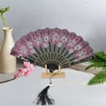 thumbnail image 4 of Unique Bargains Rose Lace with Tassel Folding Fan for Weddings and Parties 1 Pc Rose Red, 4 of 5