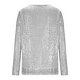 thumbnail image 5 of BLVB Sequin Tops for Women Sparkly Tunic Shirt Party Top Glitter Long Sleeve Crewneck Blouses Evening Club Outfits, 5 of 7