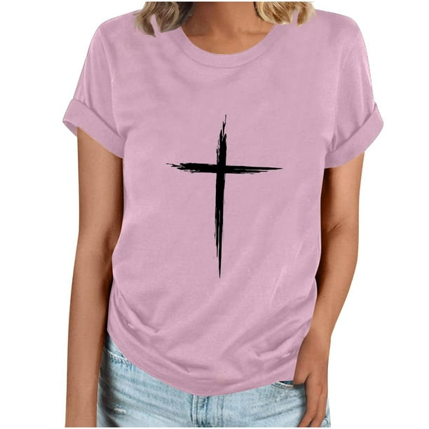 Camiseta Casual de Manga Corta de Cuello Redondo Impresa para las Mujeres, 95% Poliéster 5% Spandex Vintage Top Ligero para Diario, Fiesta Y Primavera Verano