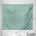 thumbnail image 1 of Colorful Tapestry, Oriental and Roses on Skull South American Culture Vintage Style, Fabric Wall Hanging Decor for Bedroom Living Room Dorm, 5 Sizes, Seafoam Green and Ruby, by Ambesonne, 1 of 1